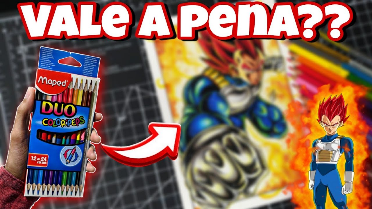Testei o Lápis Maped colorpeps!  será que vale a pena?? - Review [Drawing Vegeta Ssj God]