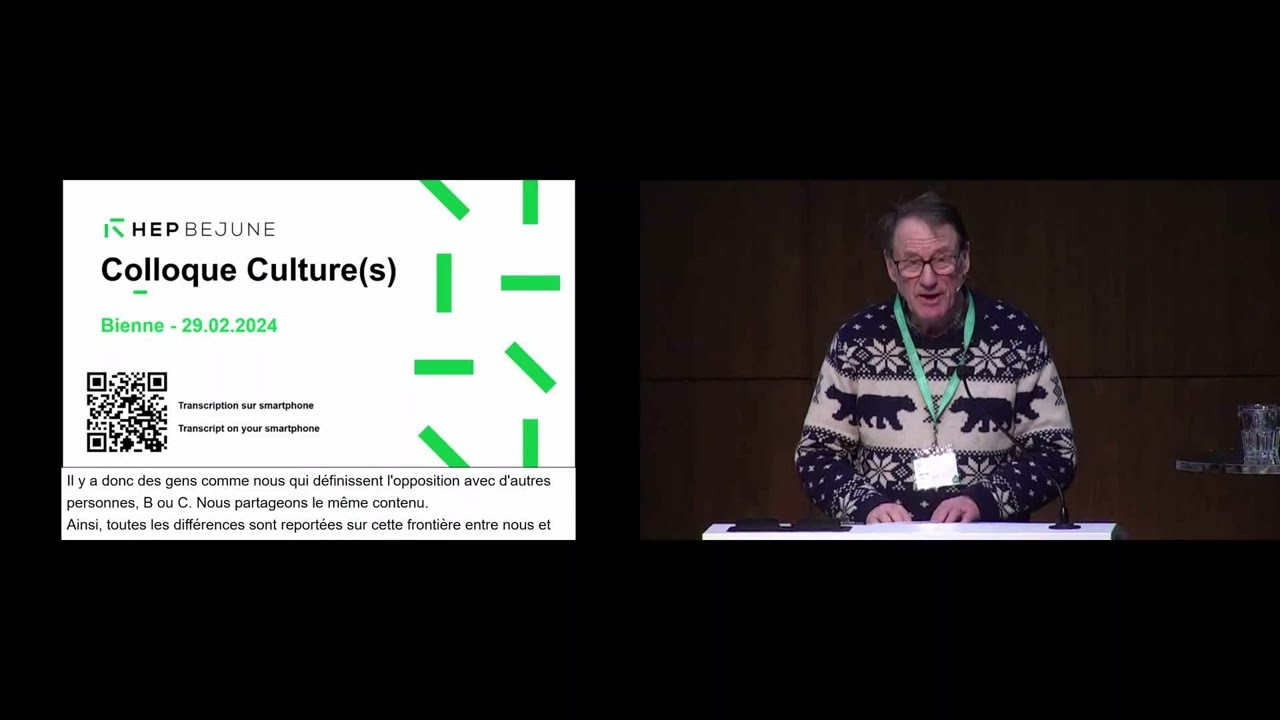 Conférence de Tim Ingold, anthropologue britannique, dans le cadre du Colloque Culture(s) 2024.