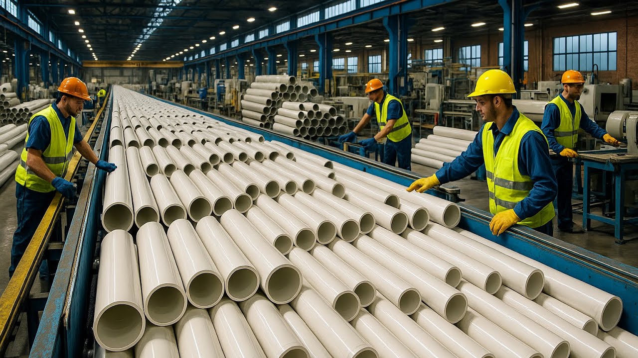 Cómo se fabrican MILLONES de TUBERÍAS de PVC: la cadena GIGANTE que transporta el AGUA del mundo
