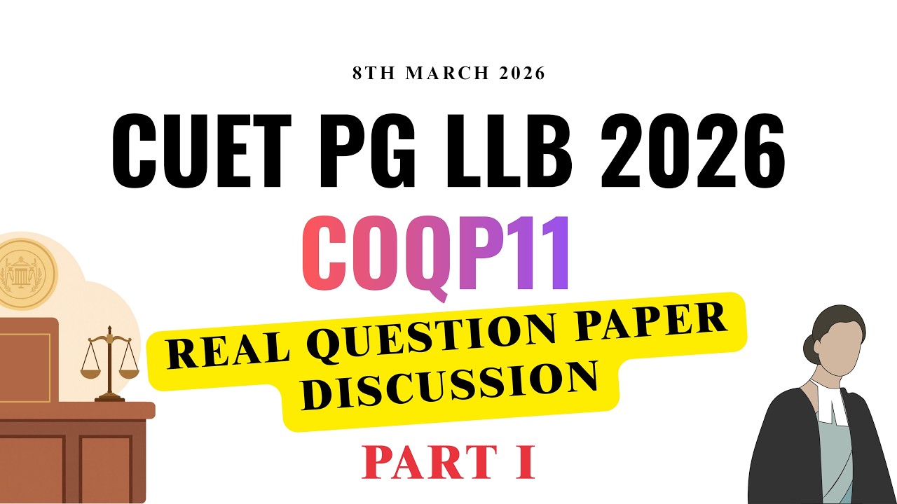 &ldquo;CUET PG COQP11 2026 Full Paper Solution 🔥 | All Questions Explained&rdquo; Part 1
