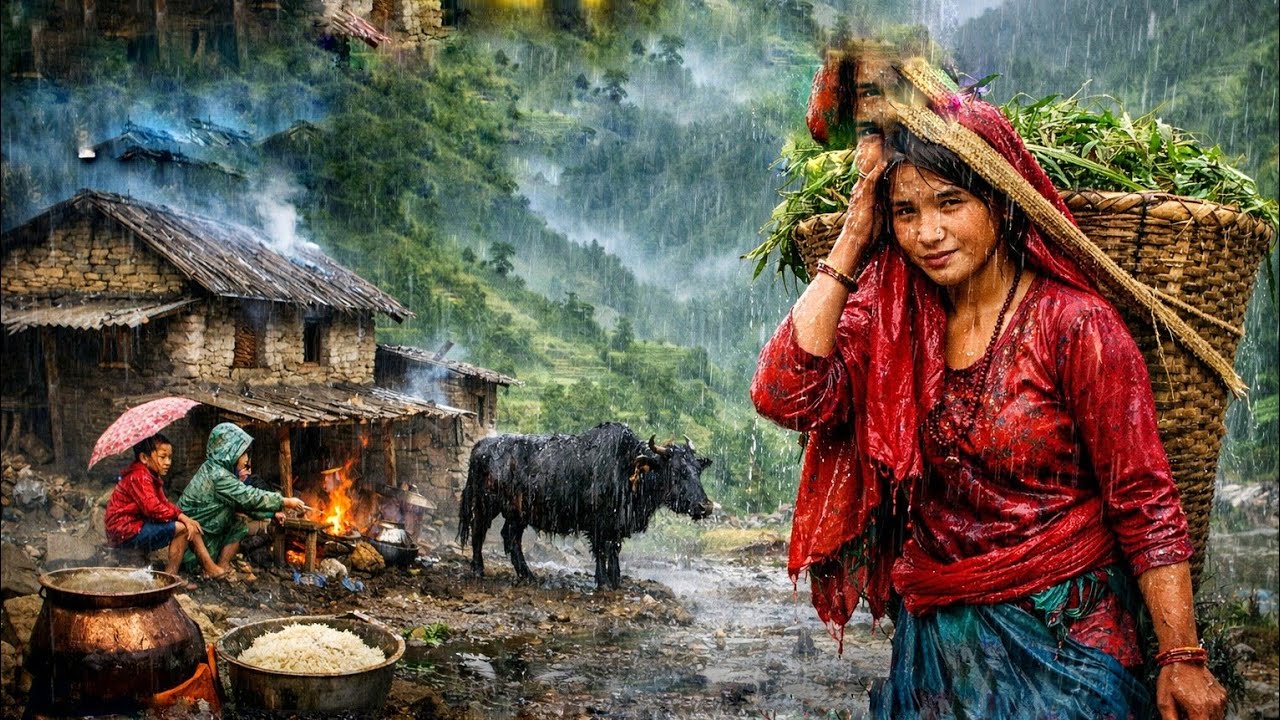 Surviving Life in the Nepali Mountains During the Rainy Season | Daily Rural Village Life in Nepal |