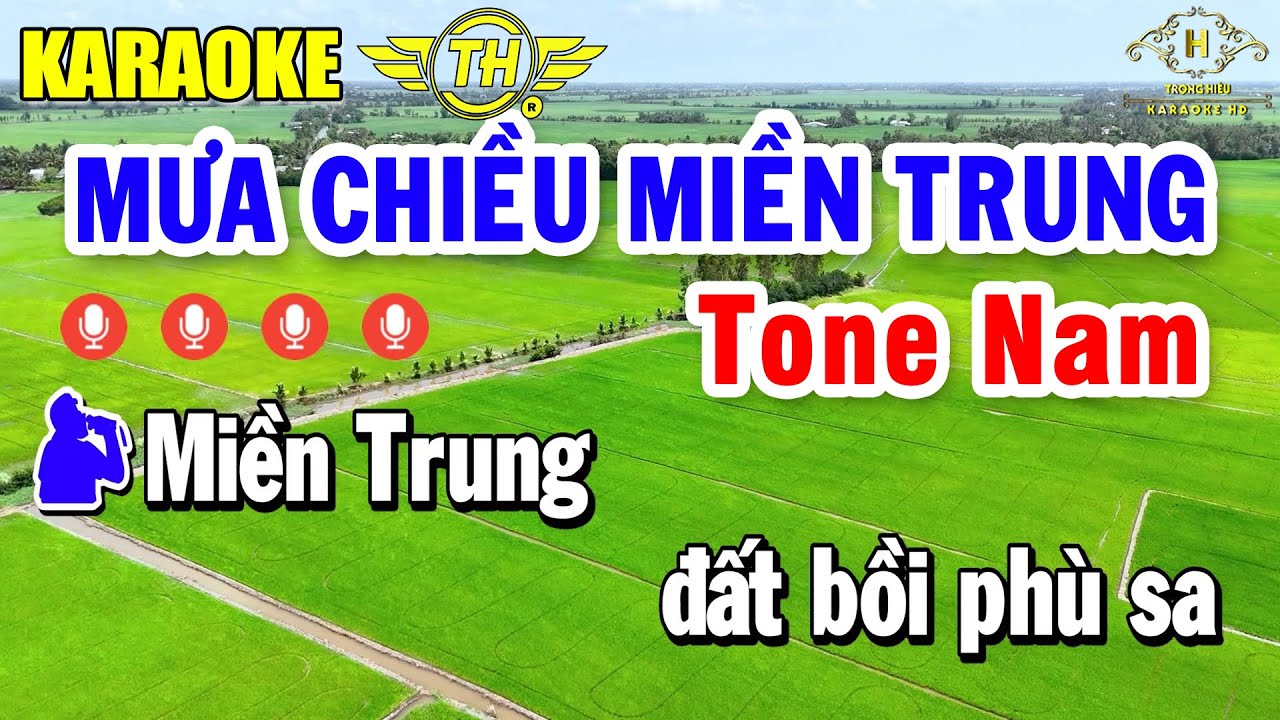 Mưa Chiều Miền Trung Karaoke Tone Nam ( C ) Nhạc Sống Dễ Hát | Trọng Hiếu