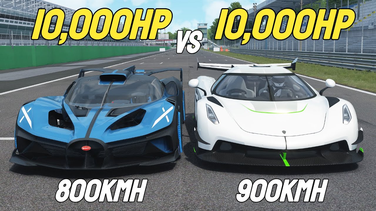 10,000HP Bugatti Bolide VS 10,000HP Koenigsegg Jesko DRAG RACE