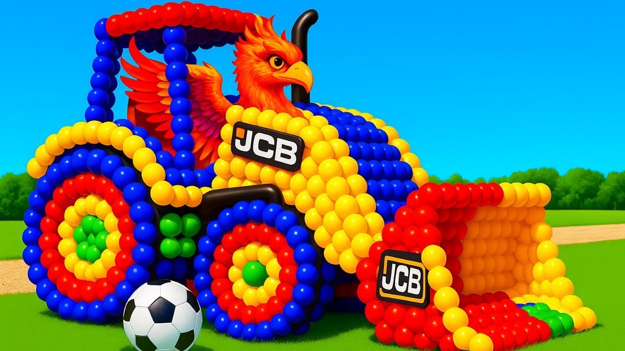 The mascot vibrato assistant JCB and Tractor on the football field is popular, co produced