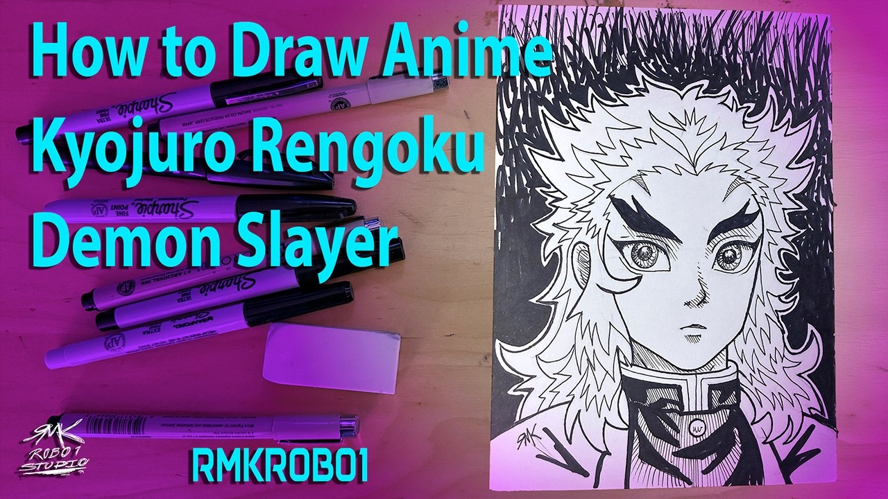How to Draw Anime Kyojuro Rengoku Demon Slayer