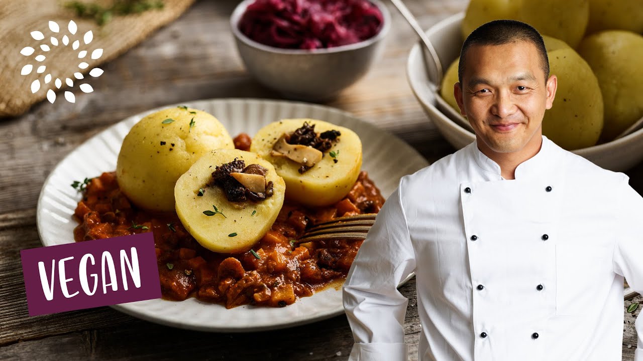 Kartoffelknödel selber machen mit Füllung [Rezept] - Vegan