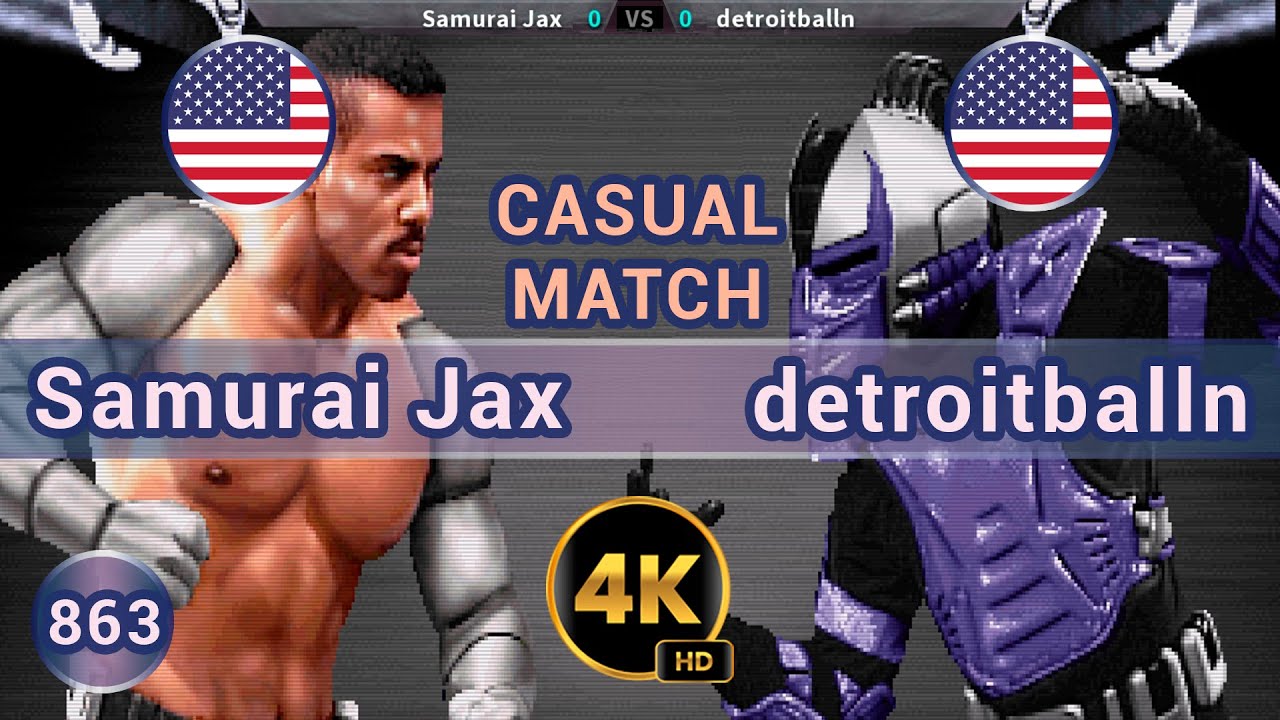 UMK3 - 🇺🇸 Samurai Jax vs detroitballn 🇺🇸 CASUALS / 4K 60 FPS #umk3 #team99hits #t99h #fightcade