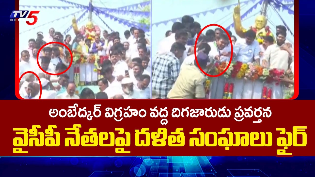 వైసీపీ నేతల అత్యుత్సాహం..TDP MLA MS Raju Vs YCP Leader - Dr BR Ambedkar Jayanti Celebrations | TV5