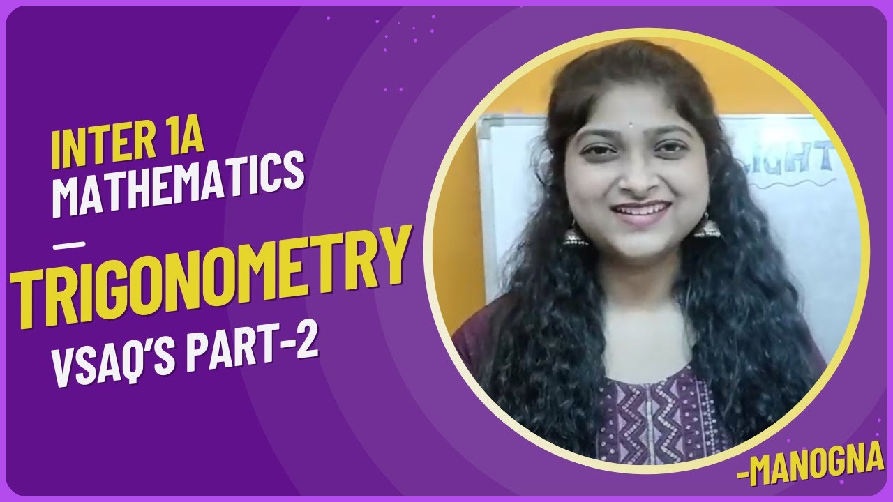 TRIGONOMETRY UPTO TRANSFORMATIONS || INTER MATHS 1A || VSAQ'S PART- 2 || IMPORTANT QUESTIONS ||