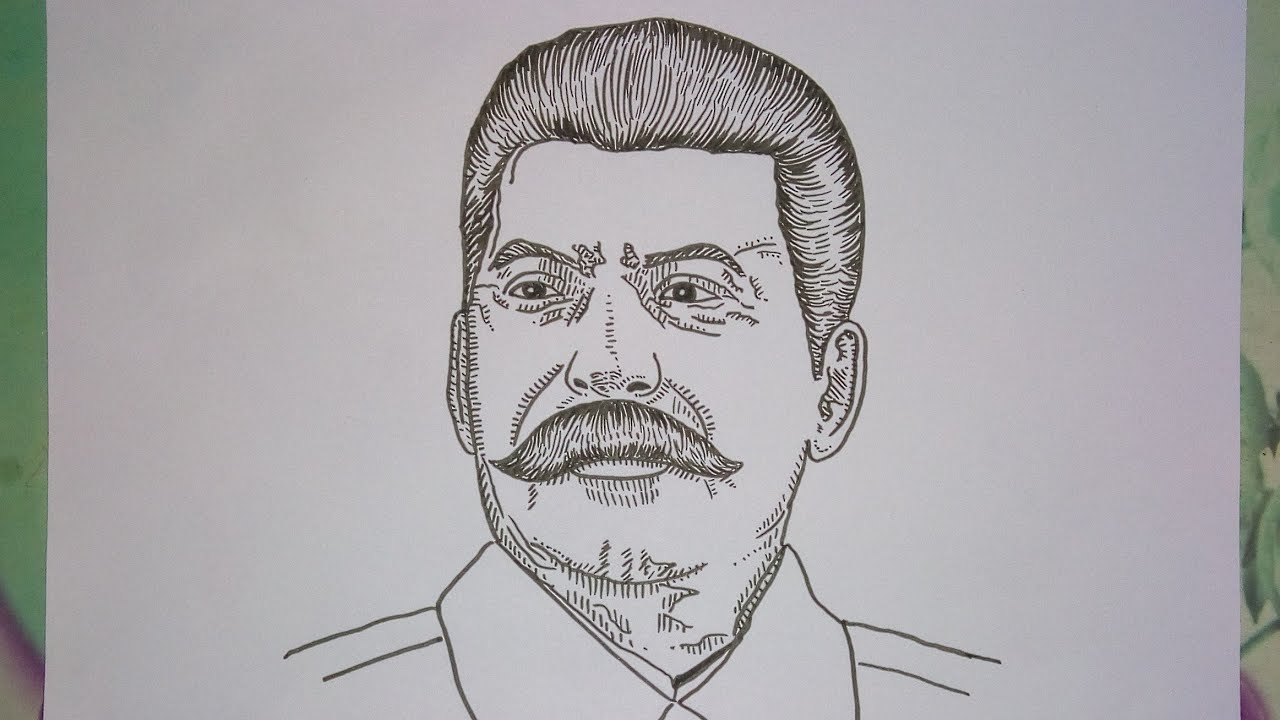 How to draw Stalin || Drawing of Joseph Vissarionovich Stalin