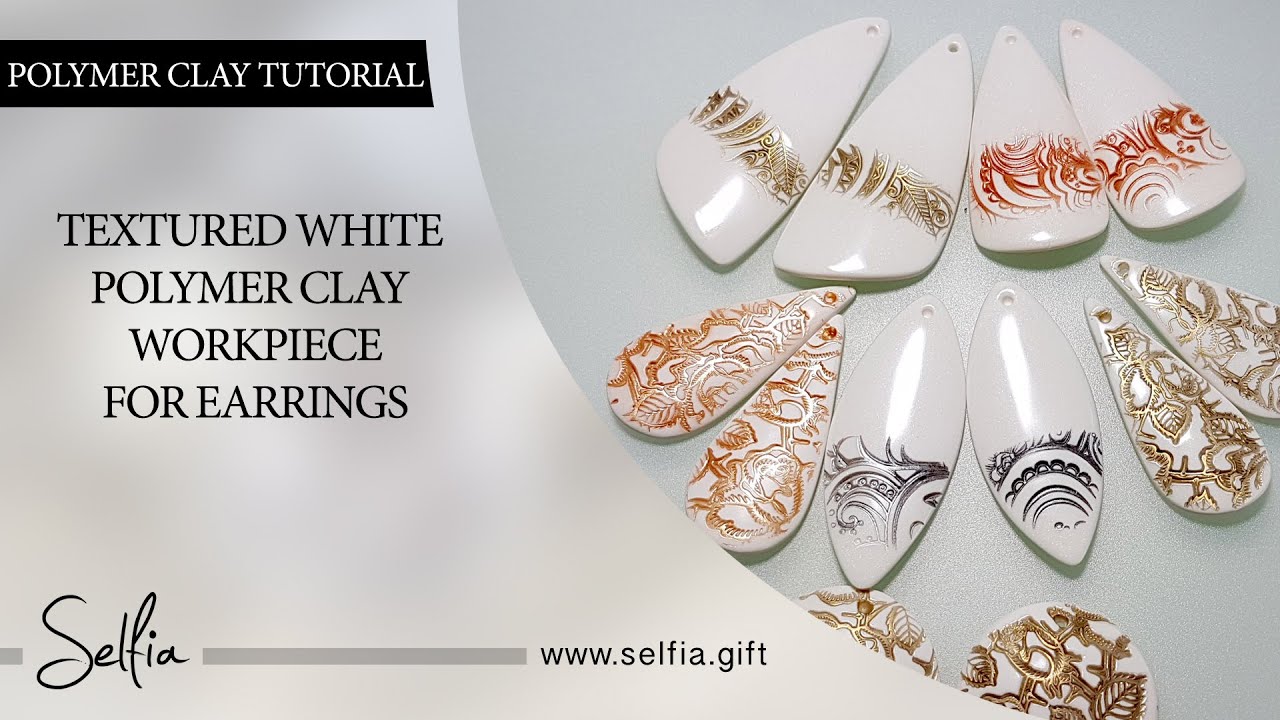 Part 1! White Polymer Clay Workpiece for Earrings - sculpting, toning, baking . Video Tutorial
