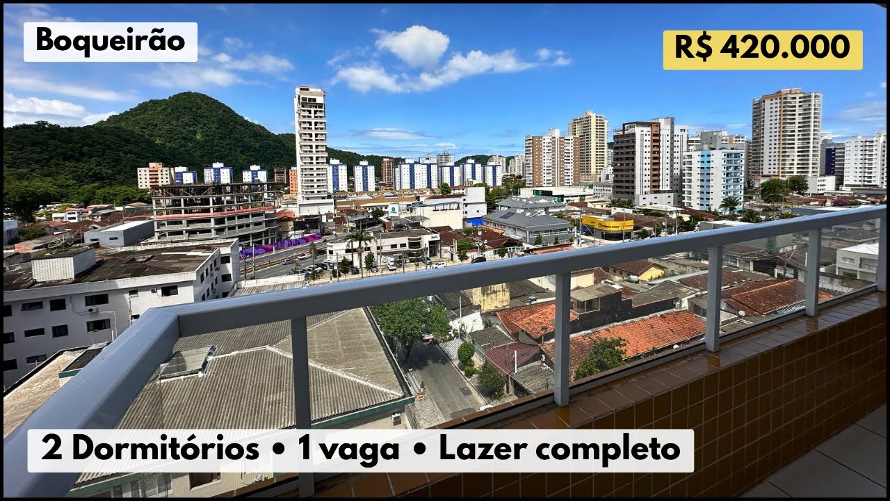 Apartamento com 2 dormitórios, 1 vaga e lazer completo no Boqueirão, Praia Grande -SP