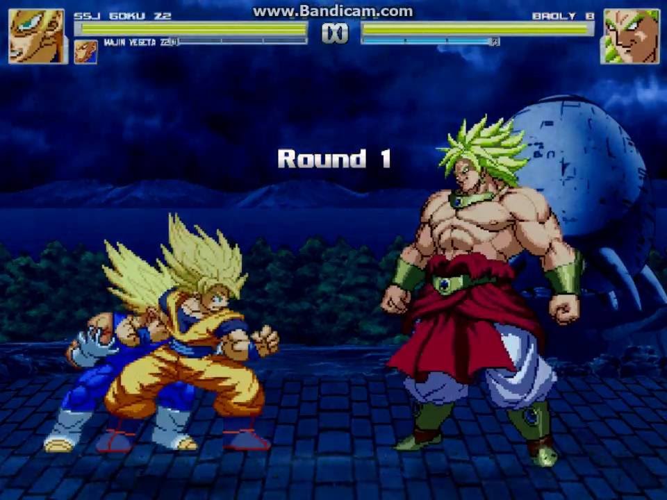 Mugen : SSJ Goku Z2 & Majin Vegeta Z2 vs Broly Boss