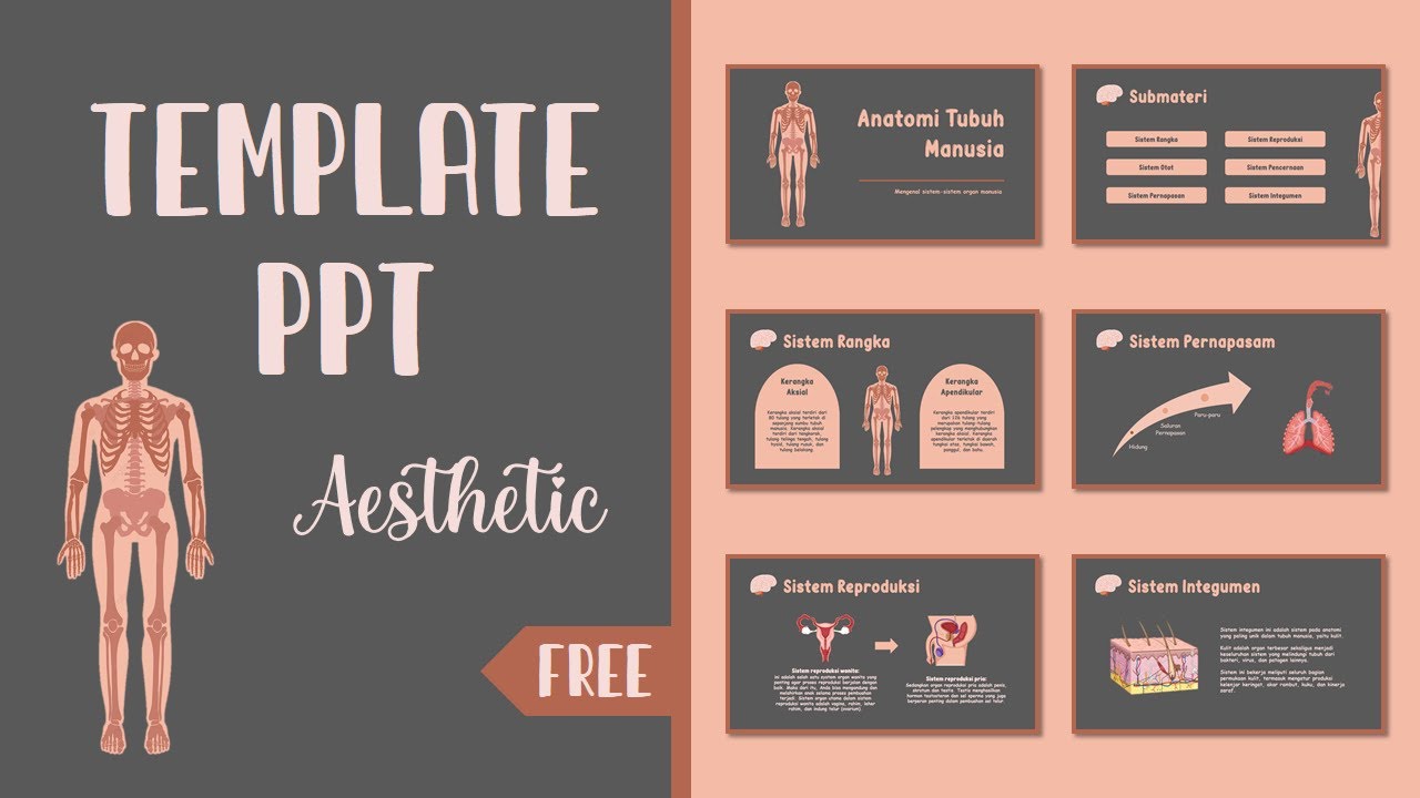 PART #39 📍 TEMPLATE PPT AESTHETIC 📍 [ TEMA ANATOMI TUBUH MANUSIA ] 📍 FREE DOWNLOAD