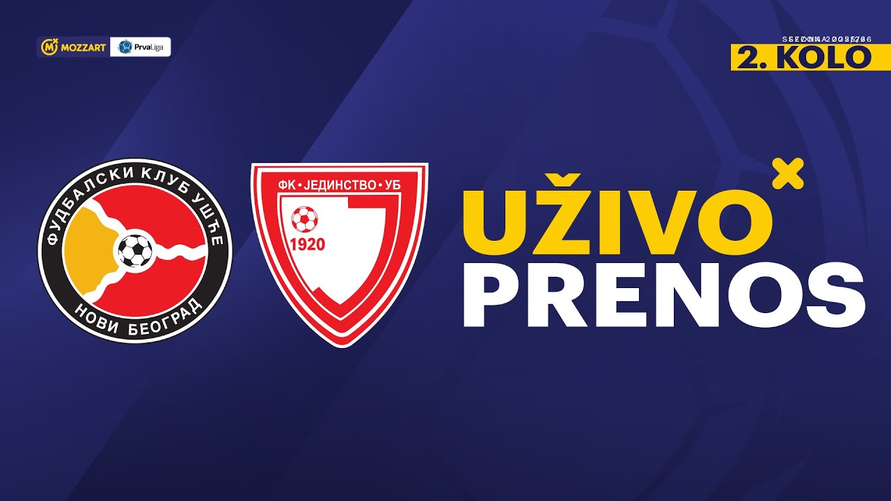 Ušće Novi Beograd - Jedinstvo Mozzart Bet Prva liga Srbije 2025/26 2. Kolo