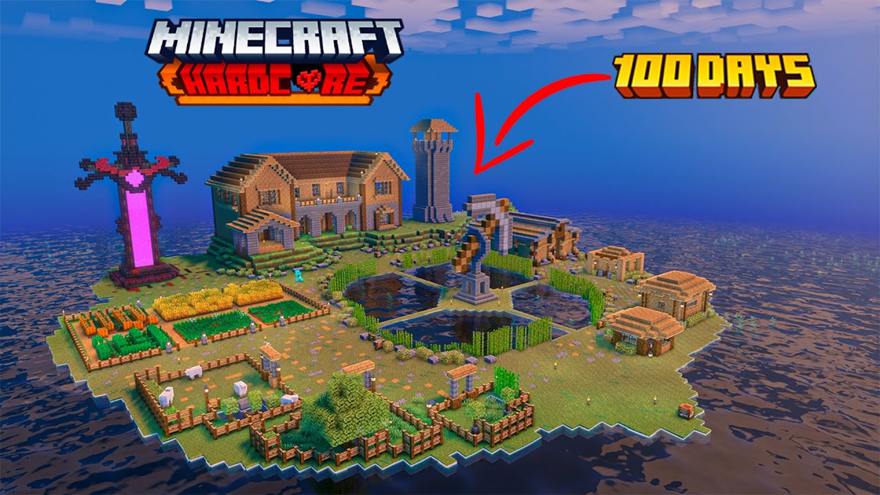 Sobreviví 100 DÍAS en una ISLA DESIERTA en Minecraft Hardcore