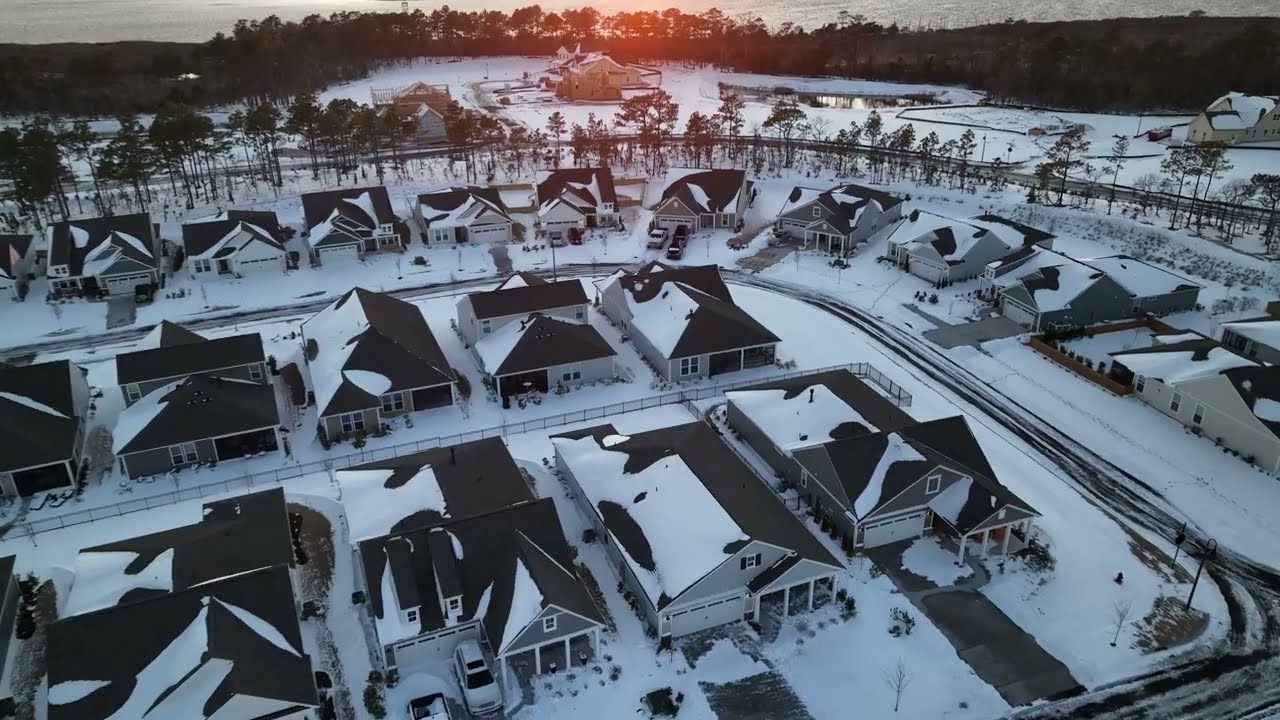 The Haven at RiverLights Covered in Snow | Wilmington NC Drone Footage