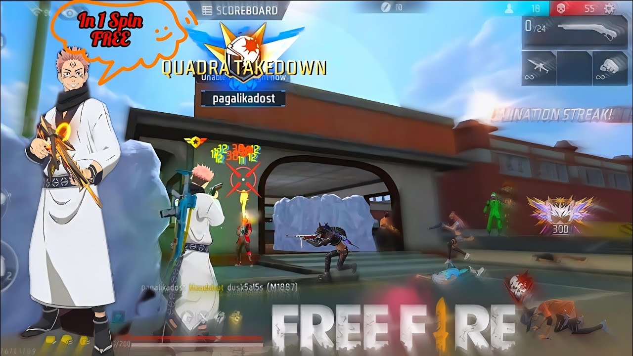 Free fire 🔥 | hero is back 1v4 | Solo Vs Squad | Fire one tap headshot | #freefire #xiaoyangame