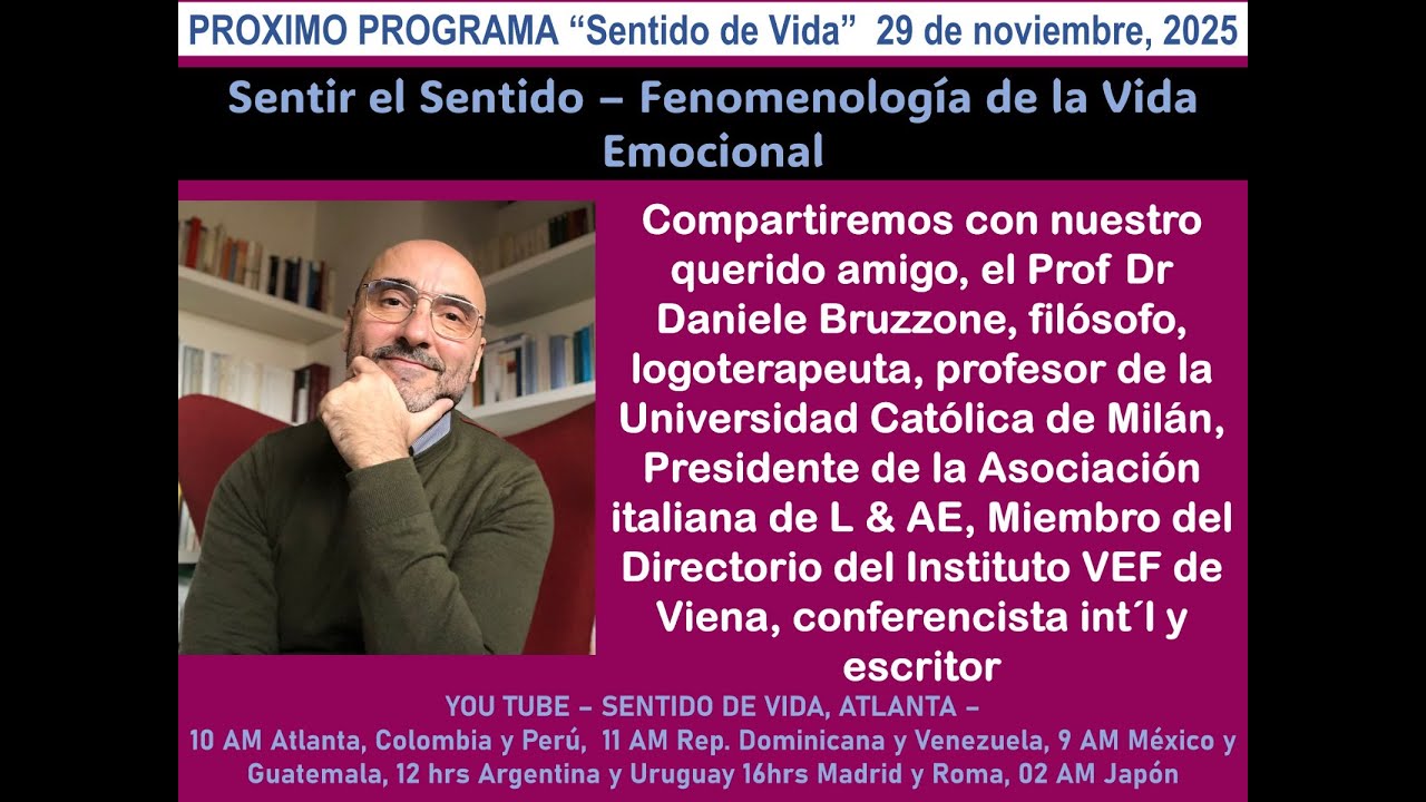 👉 &ldquo;Sentir el Sentido: Fenomenolog&iacute;a de la Vida Emocional | Con el Prof. Dr. Daniele Bruzzone&rdquo;