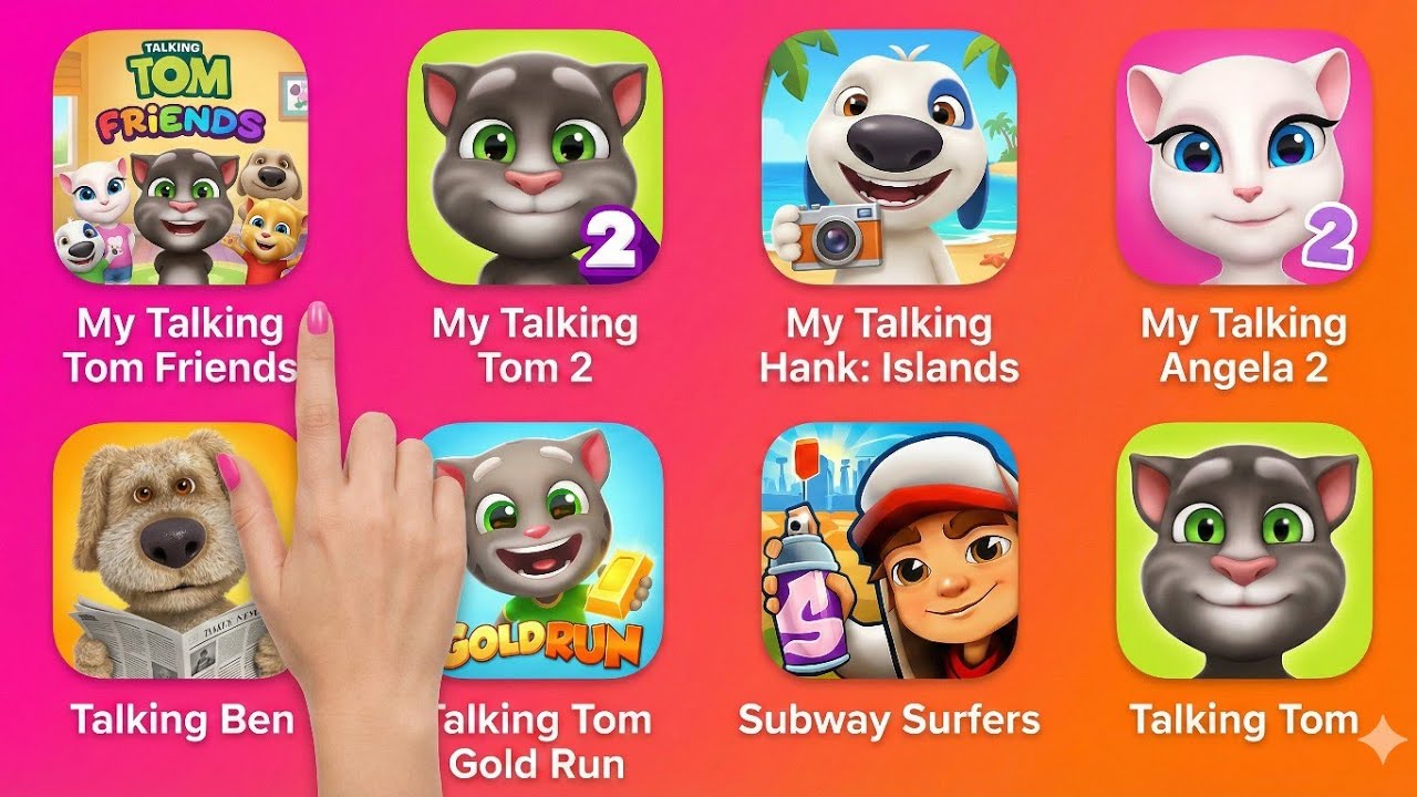 My Talking Tom Friends, My Talking Tom 2, My Talking Hank, Talking Ben, Sunway Surfer Family Fun!​