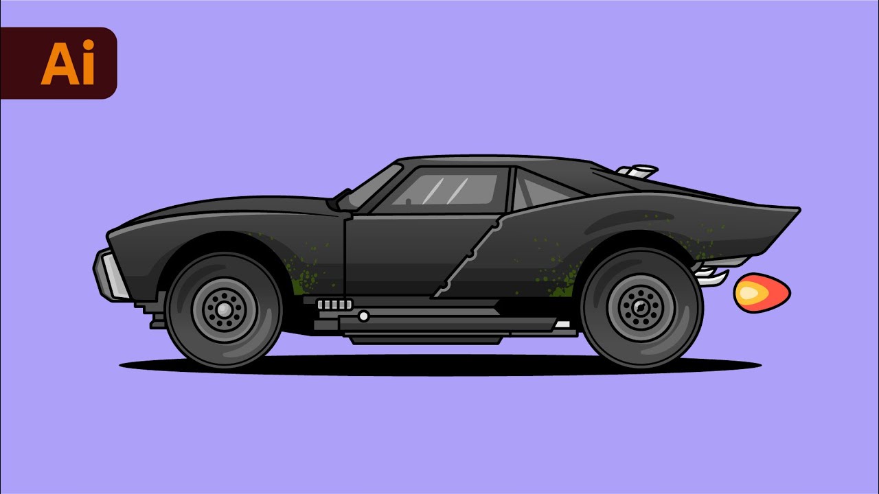 Как создать векторный автомобиль Бэтмобиль — УЧЕБНОЕ ПОСОБИЕ по Adobe Illustrator