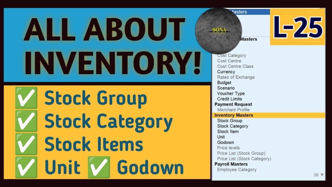 How to Manage Complete Inventory in Tally Prime? Stock Group, Unit & Godown | L-25 | Inventory