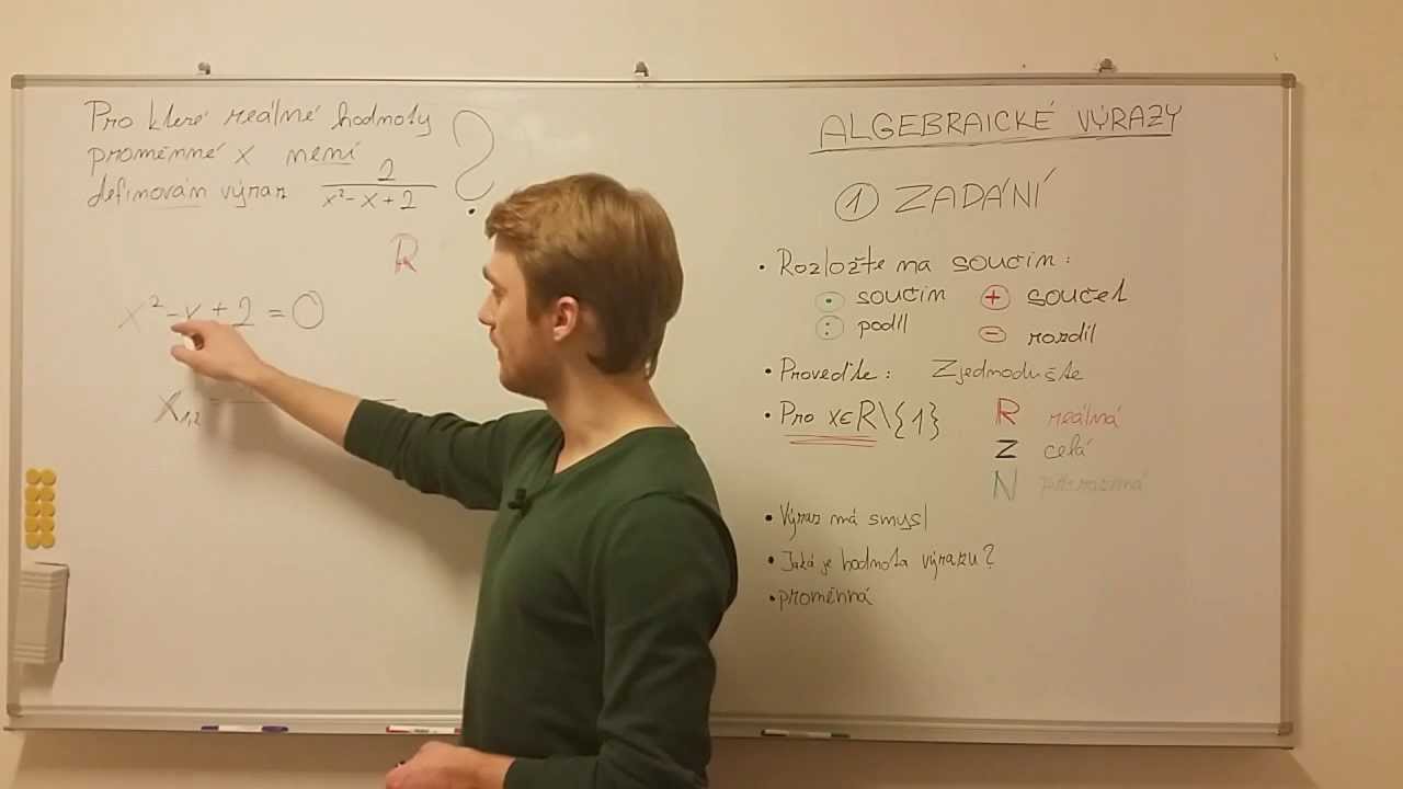 Příprava na státní maturitu z matematiky - algebraické výrazy - analýza zadání
