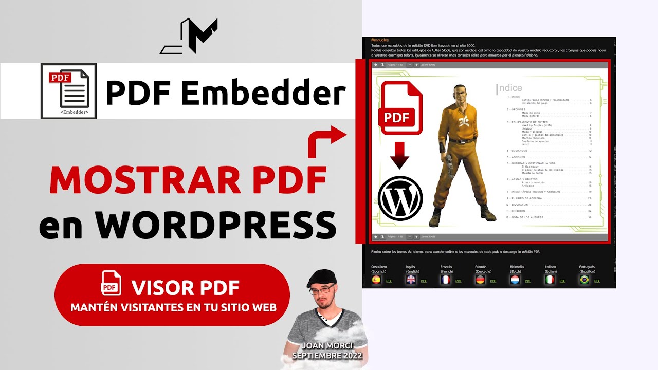Mostrar PDF en WordPress 📄 Editor clásico y Gutenberg