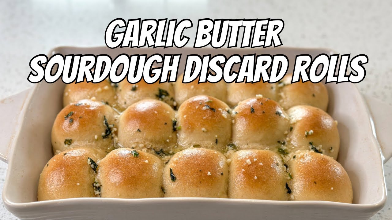 Garlic Butter Sourdough Discard Rolls