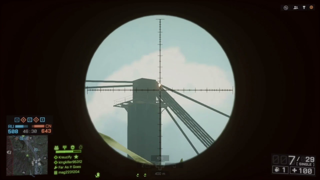 BF4 700m Snipe With Mares Leg...
