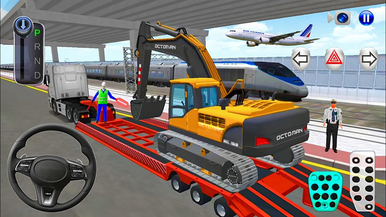 Heavy Excavator Transport by Trailer Truck to Construction Area🚛 | 3D Driving Class 2025 Gameplay🎮