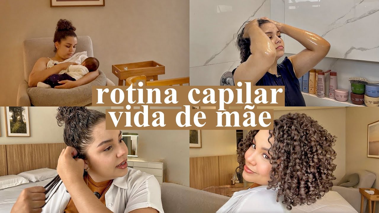 VLOG: Rotina de cabelos CACHEADOS de uma MÃE DE 3 — da lavagem à finalização!