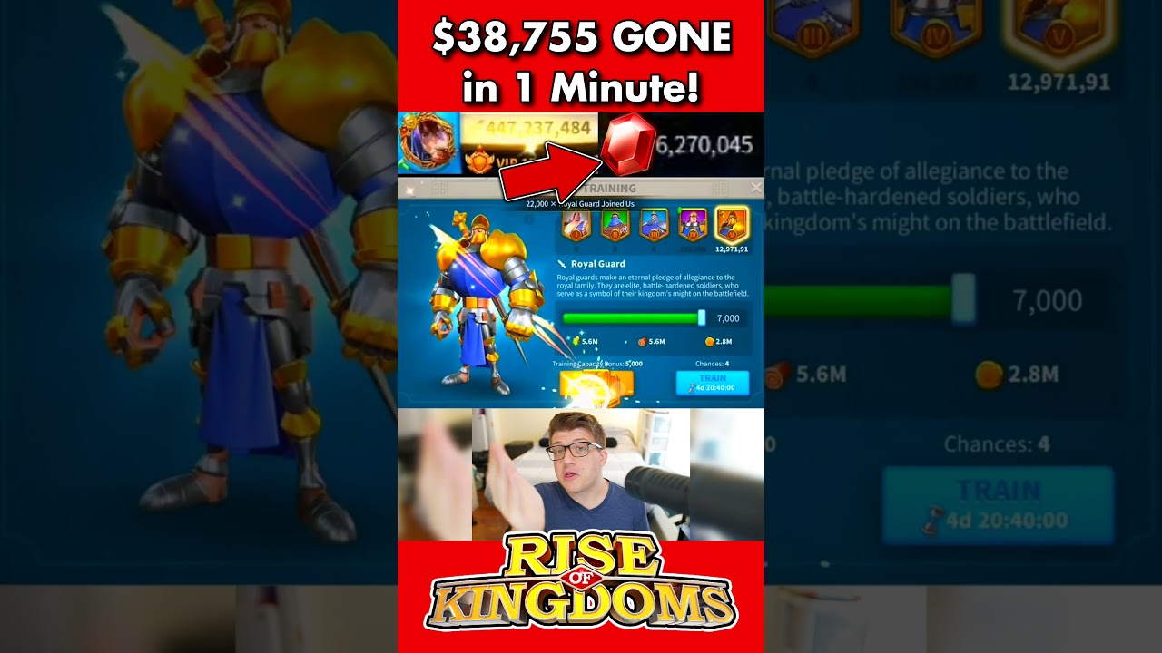 Мужчина потратил 38 755 долларов за 1 минуту на Rise of Kingdoms