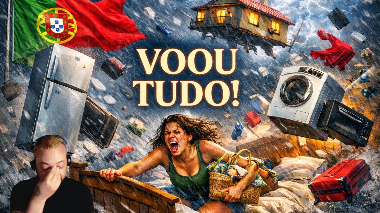 👉 Casa de brasileira voa no meio da tempestade em Portugal 😱 Veja!