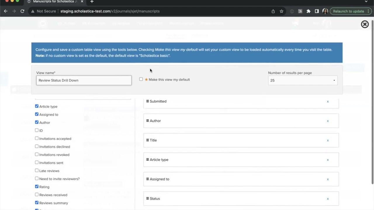 Scholastica Feature Highlight: New Manuscripts Table