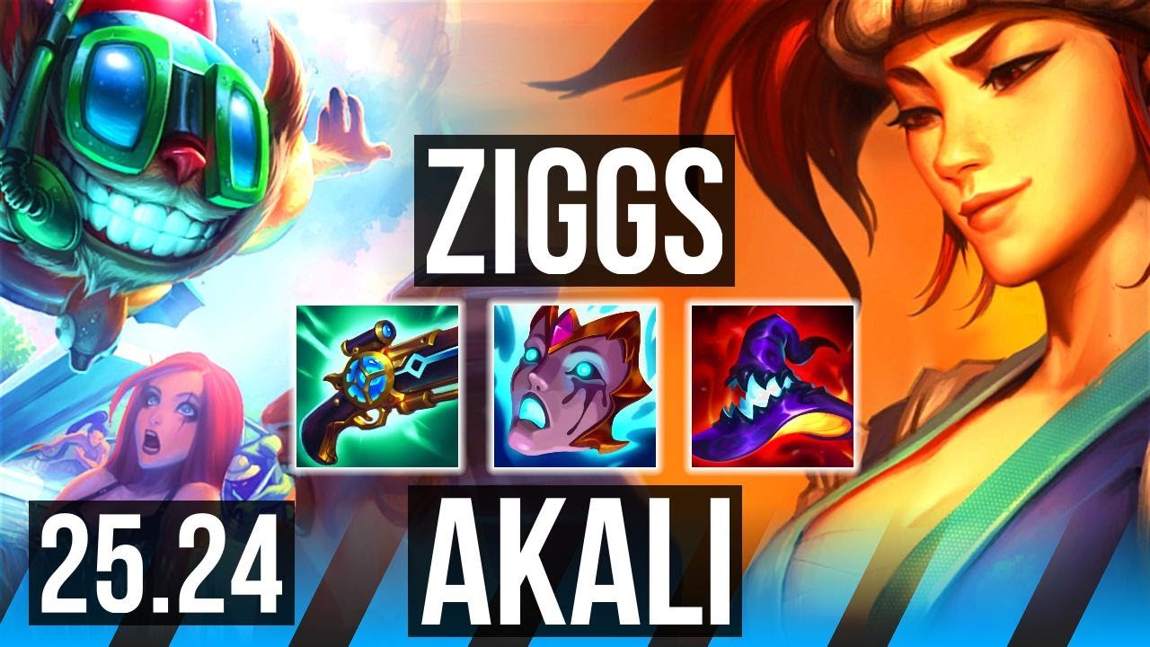 ZIGGS vs AKALI (MID) | EUW Master | 25.24