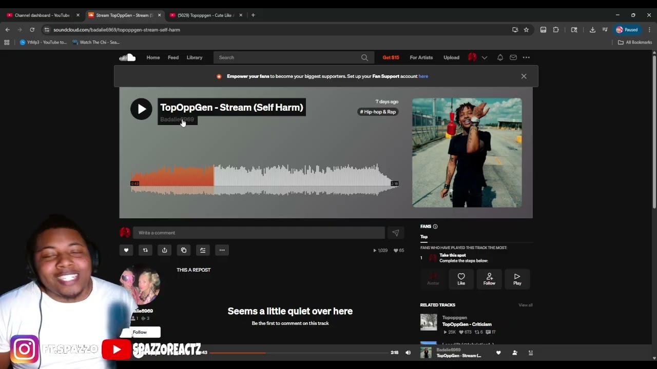 SpazzoReactz Reacts to TopOppGen - Stream (Self Harm)