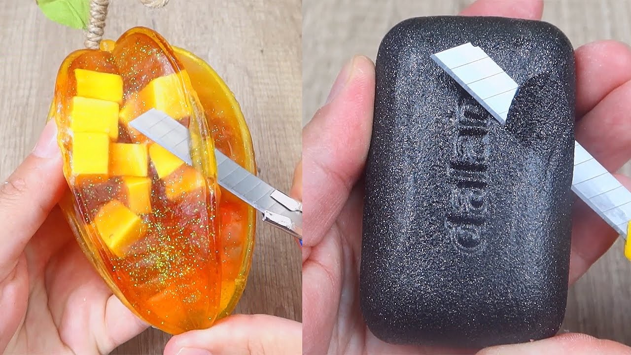 Relaxing Soap Cutting ASMR. Satisfying Soap and lipstick cutting. Corte de jabón - 1173