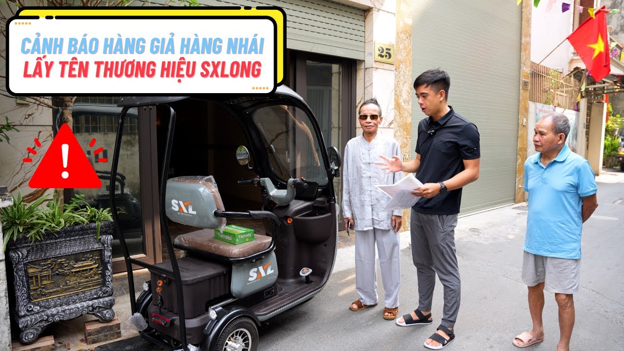 GIAO XE ĐIỆN 3 BÁNH SXLONG PRO CHÍNH HÃNG CÓ MÁI CHE CHO BÁC KHÁCH Ở LONG BIÊN | Xe Điện Mạnh Phát