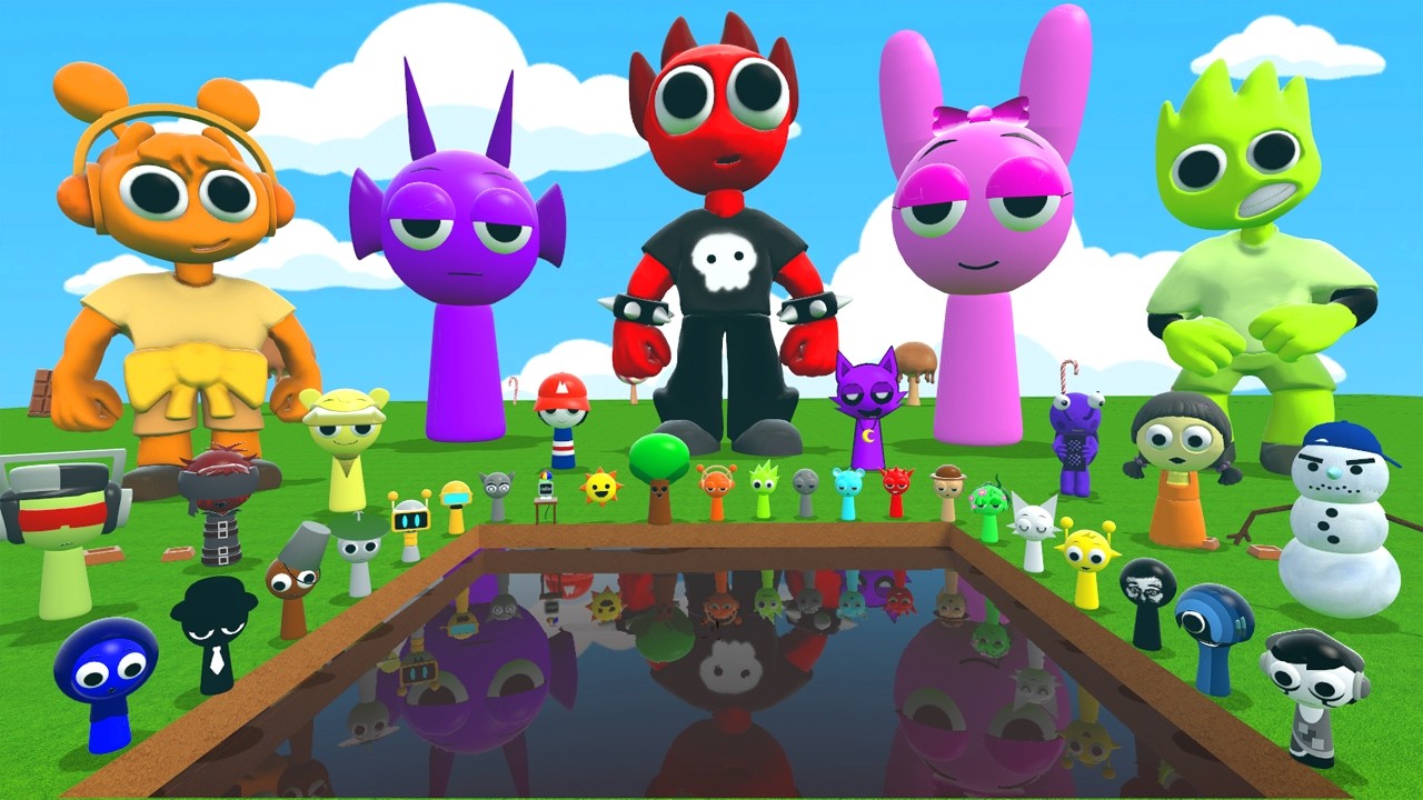 I FOUND ALL MR SUN TREE FUN COMPUTER EVOLUTION SPRUNKI FAMILY in CHOCOLATE POOL Garry's Mod