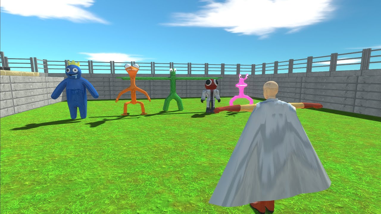 SAITAMA VS X5 RAINBOW FRIENDS - Animal Revolt Battle Simulator