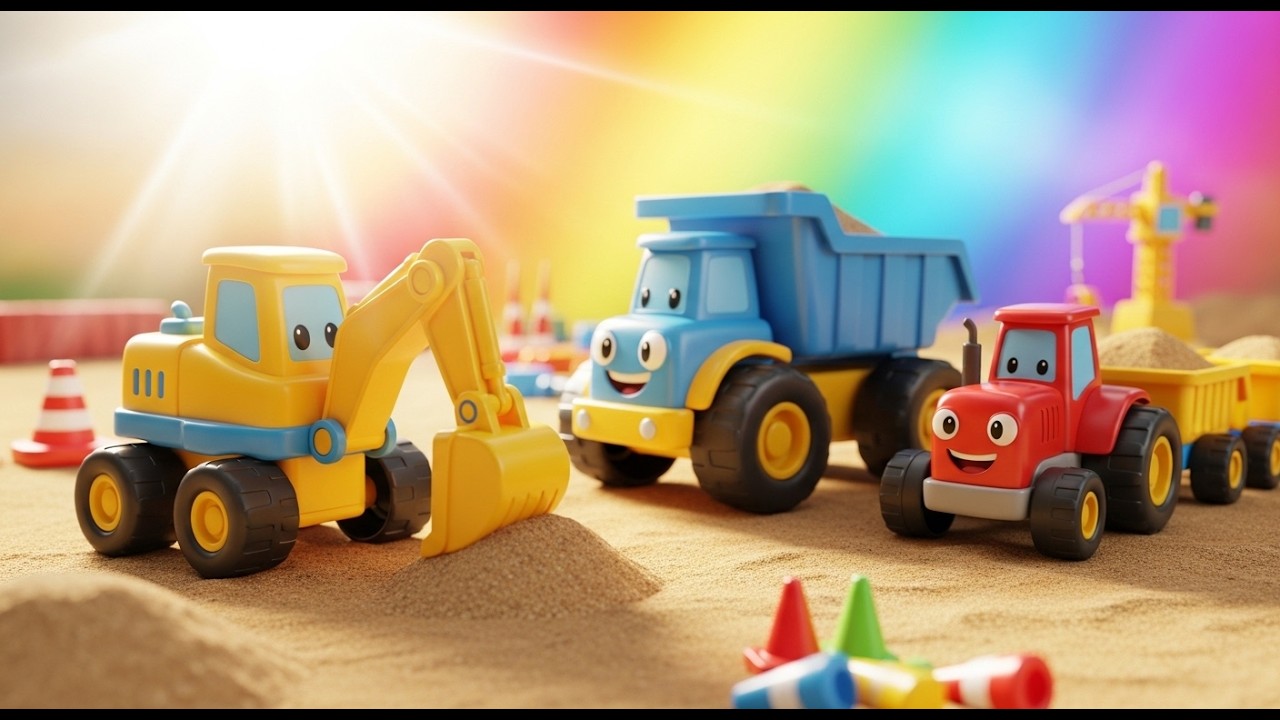 Amazing Toy Excavator and Dump Trucks Building a Sand Road! 🚜🚛🏗️🏖️ | 3D Kids Fun Story