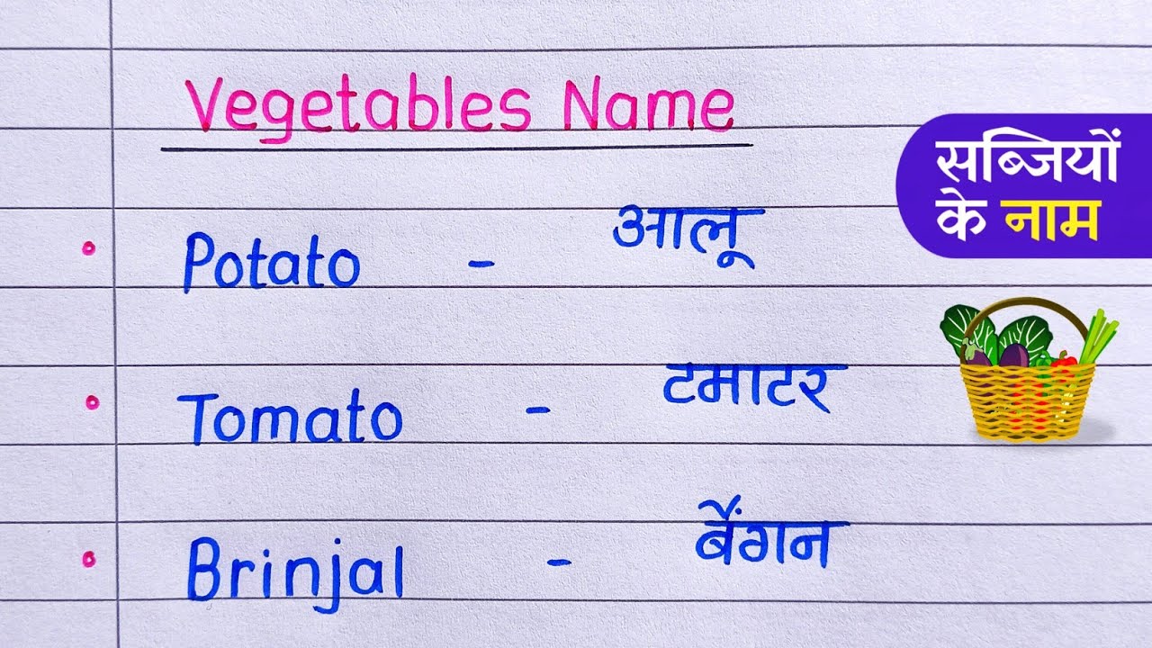 Vegetables Name | Vegetables Name in Hindi And English| Learn Vegetables for Kids
