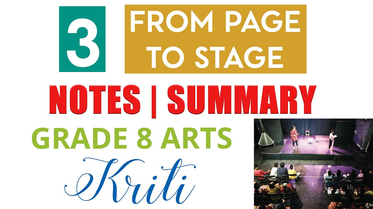 3. From Page to Stage - Notes & Summary | Class 8 Arts – Kriti