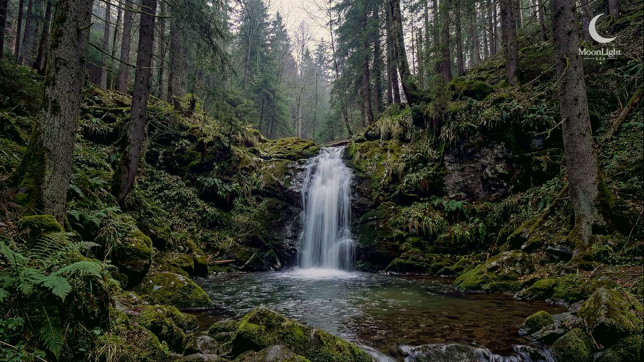 Waterfall Sounds for Sleep, Study & Meditation 💧 Relaxing Nature White Noise (1 Hour)