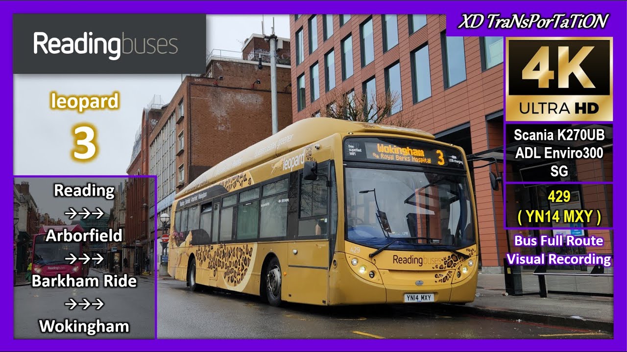 [Reading buses] leopard 3 ~ Reading Station ➝ Wokingham Broad Street【4K UW】