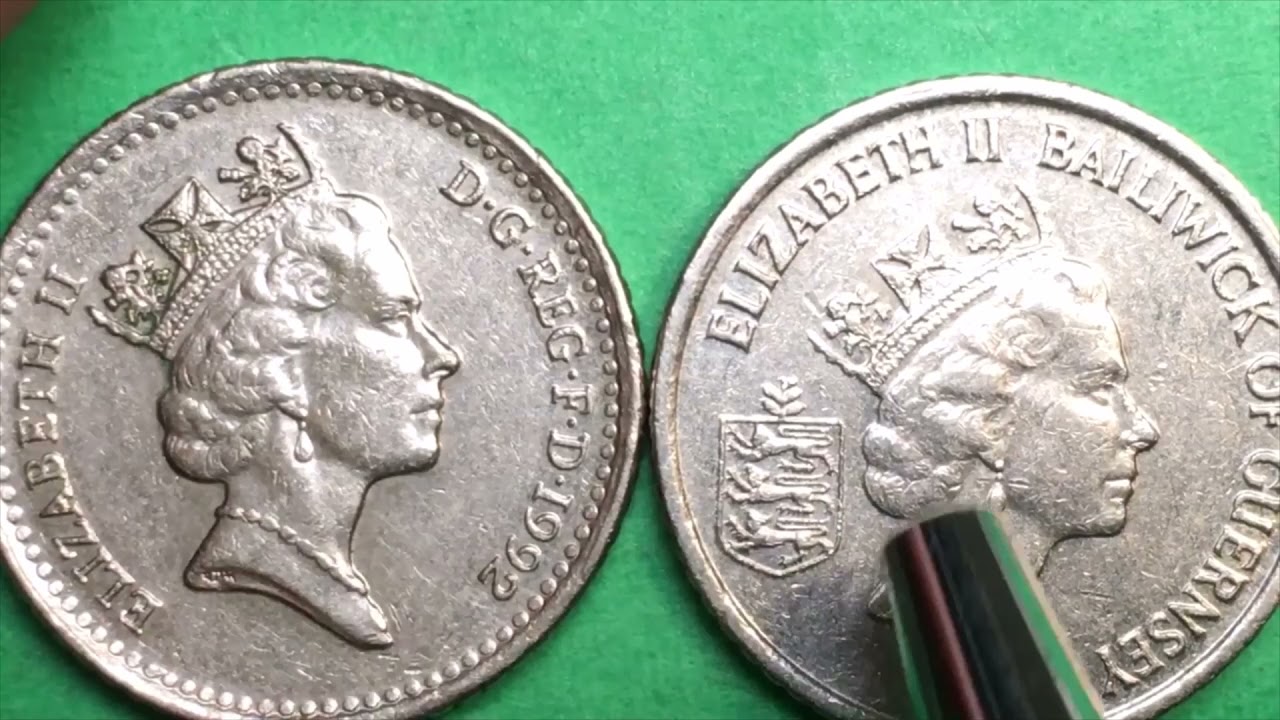 Great Britain 1992 5 Pence Coins   With Surprise Coin   UK 5P Collection   QEII