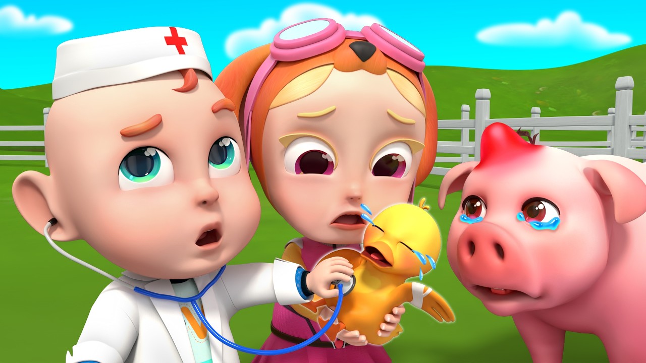 Doctor Soo & Rob Help a Sick Duck 🩺🦆| Boo Boo Song | Farm Animal | Rosoo Nursery Rhymes & Kids Songs