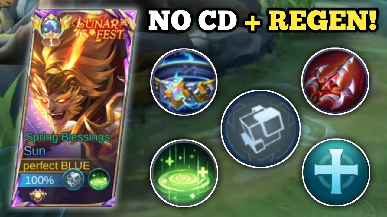 SUN NO COOLDOWN + REGEN! (100% broken!🙉) SUN BEST BUILD AND EMBLEM 2025 -MLBB