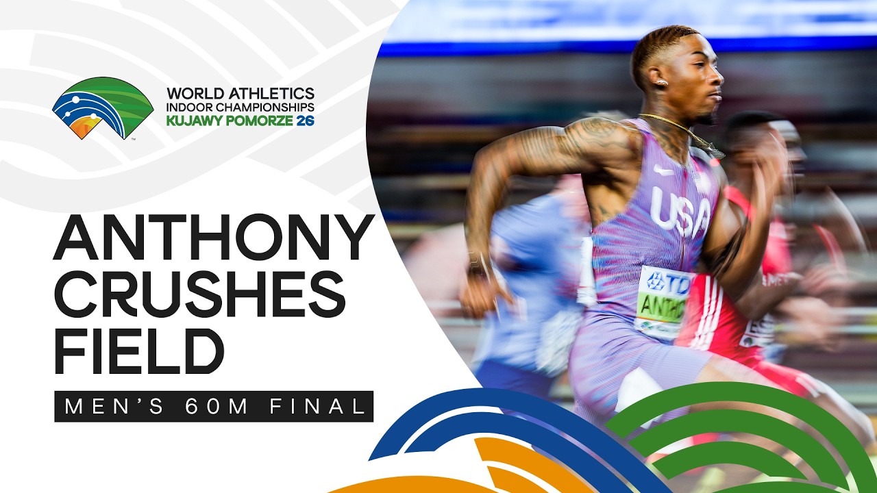 Jordan Anthony STORMS to 60m gold on his international debut | World Indoor Championships Toruń 26